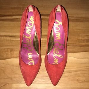 Sam Edelman Red Suede Heels - Pumps